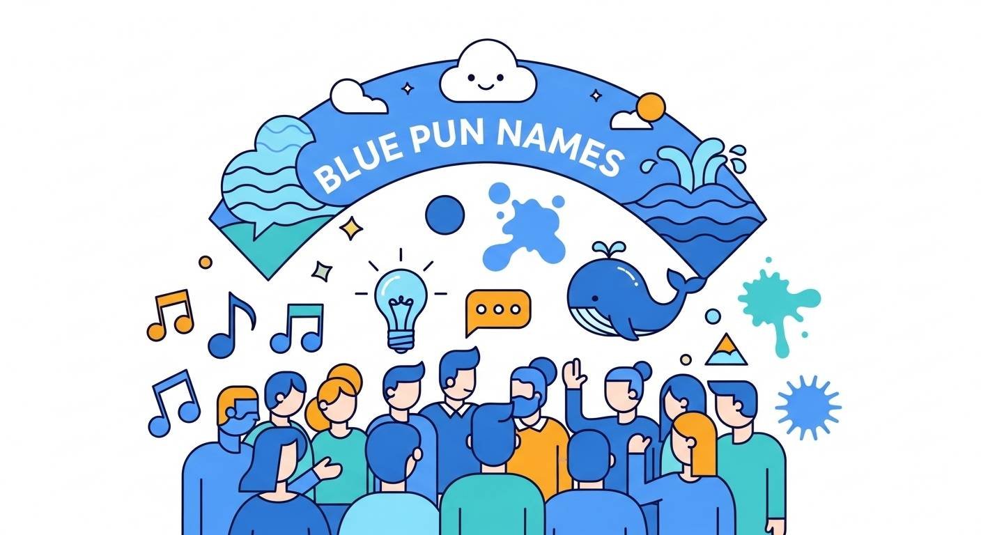 Blue Pun Names - visual guide and ideas