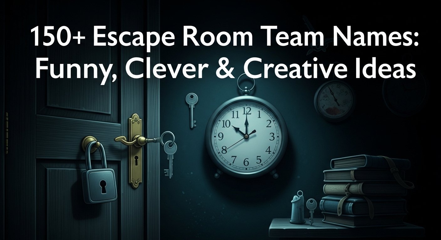 List of 150+ escape room team names with funny, cool, and creative ideas