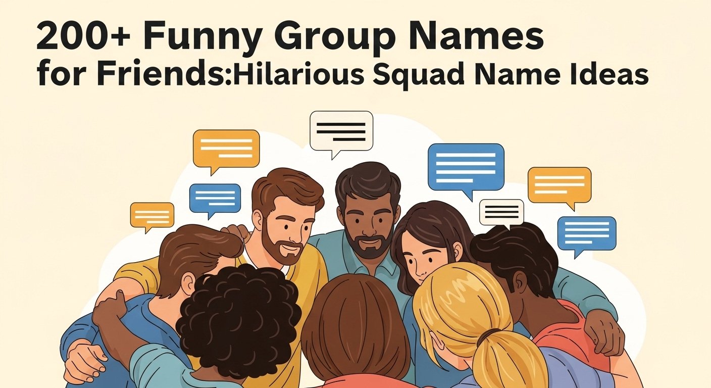 Collection of 200+ funny group names for friends for friends and squads