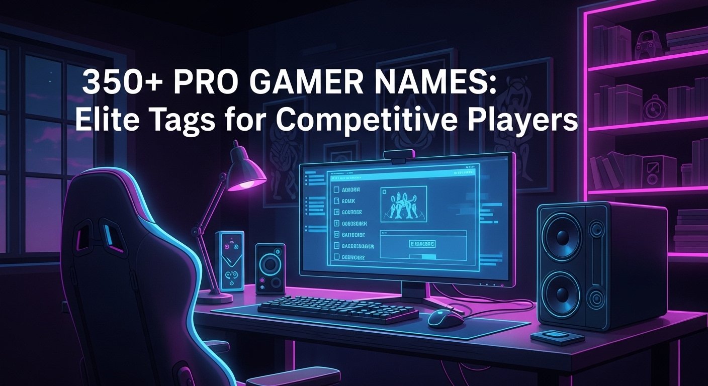350+ Pro Gamer Names: Elite Tags for Competitive Players