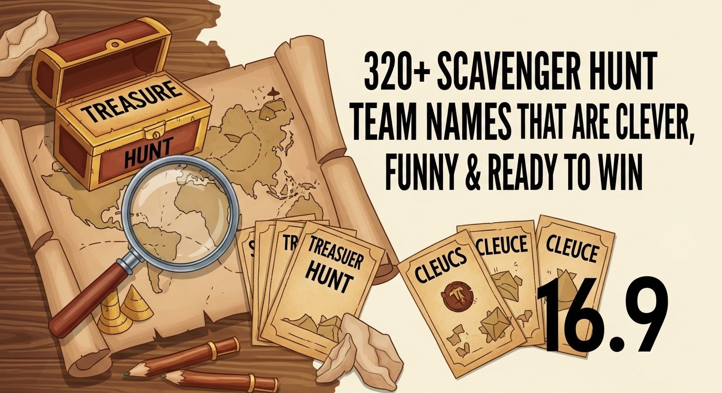 List of 320+ scavenger hunt team names with funny, cool, and creative ideas