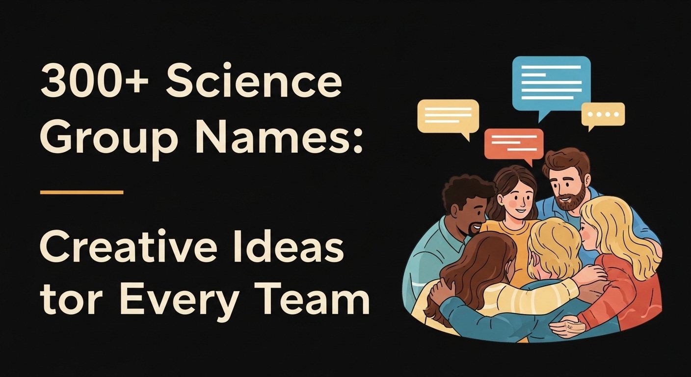 Collection of 300+ science group names for friends and squads