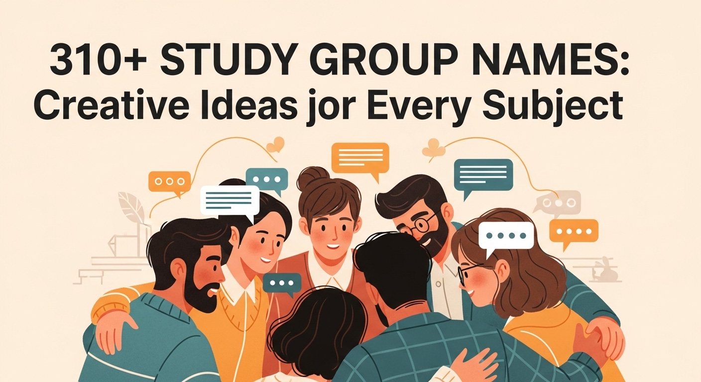 Collection of 310+ study group names for friends and squads