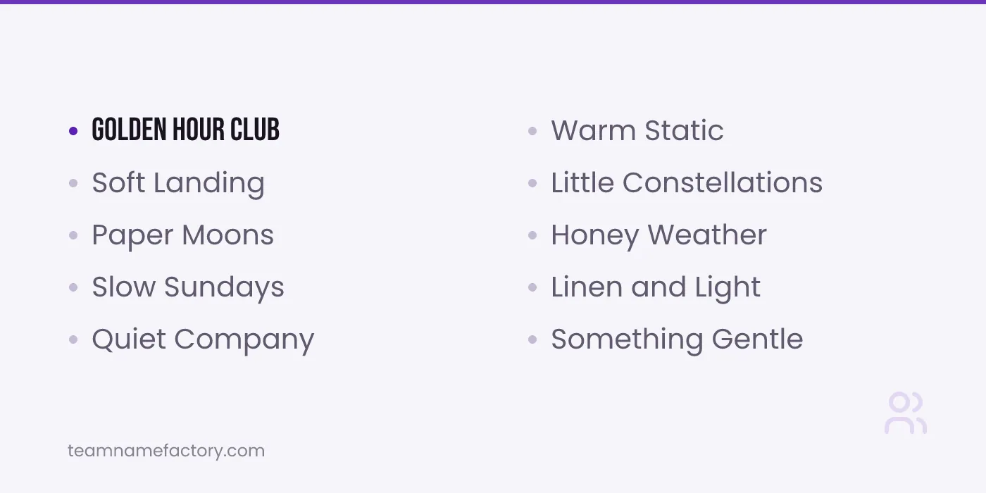 Aesthetic Group Names for Friends — aesthetic group names ideas from teamnamefactory.com