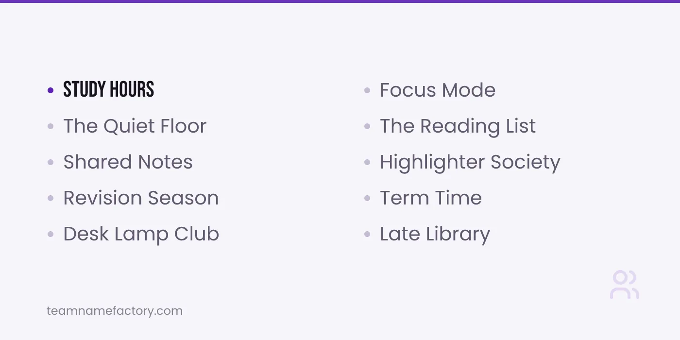 Aesthetic Group Names for Study Groups — aesthetic group names ideas from teamnamefactory.com