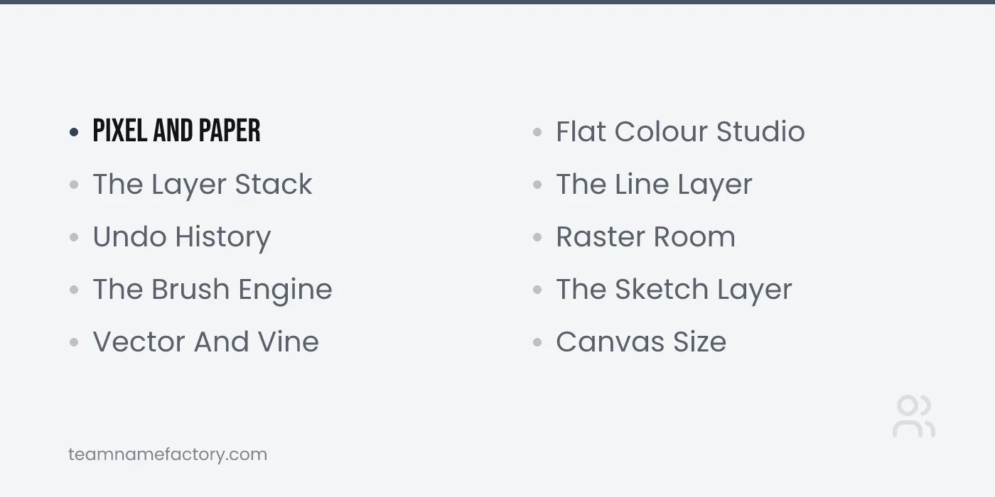 Art Names for Digital and Illustration Work — art names ideas from teamnamefactory.com