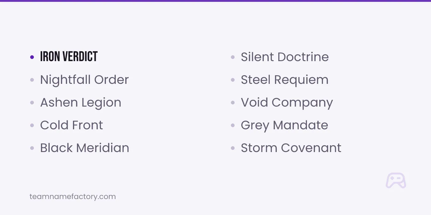 Cool Clan Names That Sound Serious — clan names ideas from teamnamefactory.com