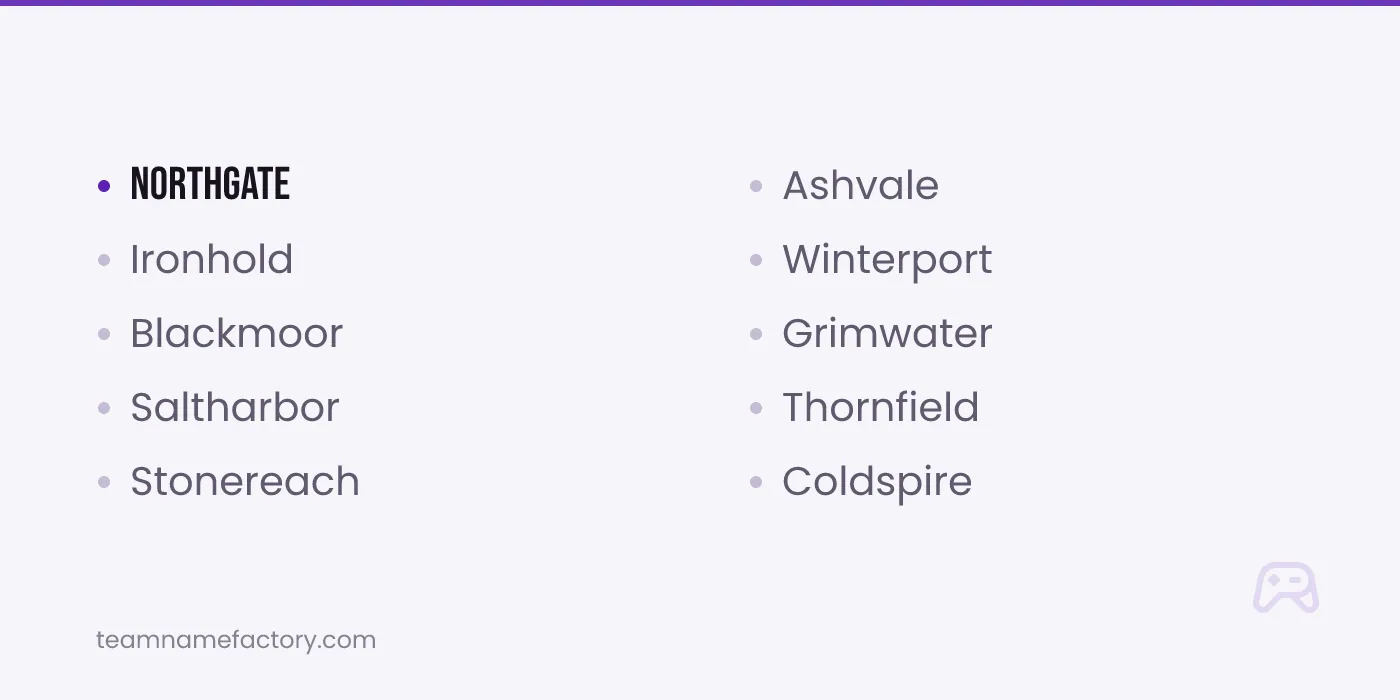 Clan Names Based on Places — clan names ideas from teamnamefactory.com