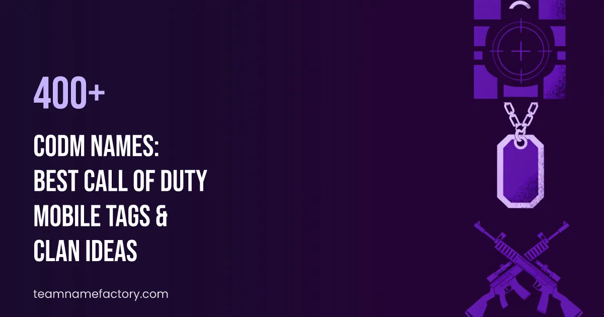 CODM Names: Best Call of Duty Mobile Tags & Clan Ideas — codm name ideas