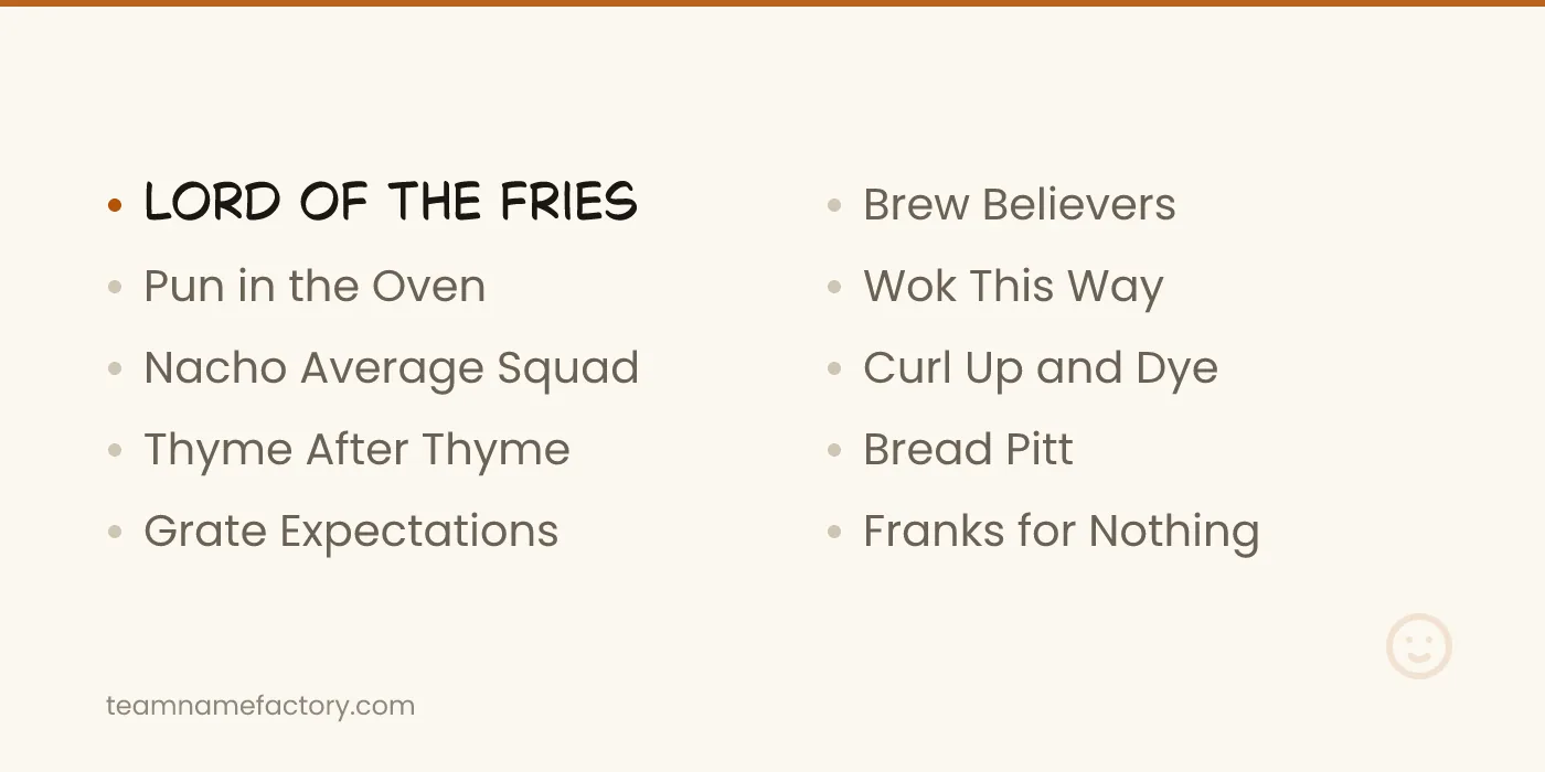 Funny Pun Names That Always Land — pun names ideas from teamnamefactory.com