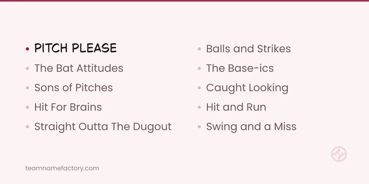 Classic Funny Softball Names — funny softball team names ideas from teamnamefactory.com