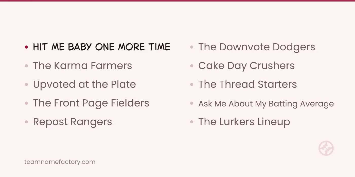 What Funny Softball Team Names Reddit Users Vote For — funny softball team names ideas from teamnamefactory.com