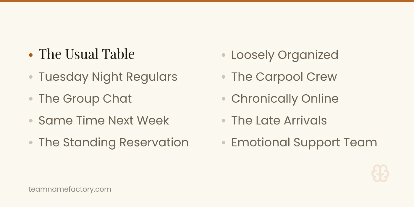 Trivia Group Names for Friends — funny trivia team names ideas from teamnamefactory.com