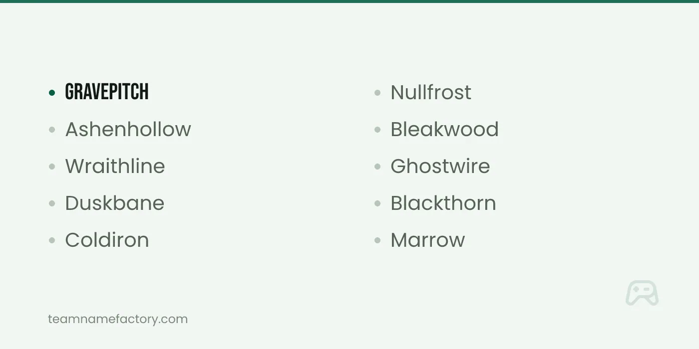 Cool Gamer Names with a Darker Edge — cool gamer tags ideas from teamnamefactory.com
