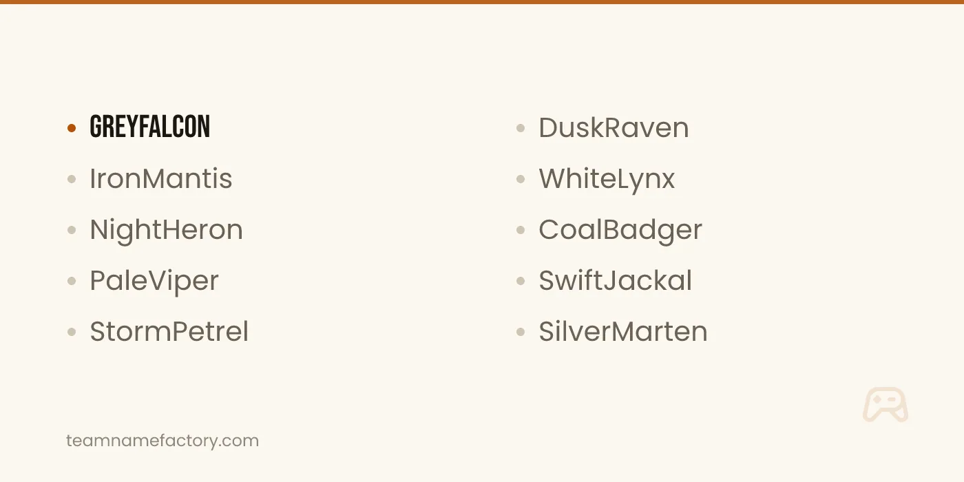 Gamertag Names Based on Animals — gamertag ideas ideas from teamnamefactory.com
