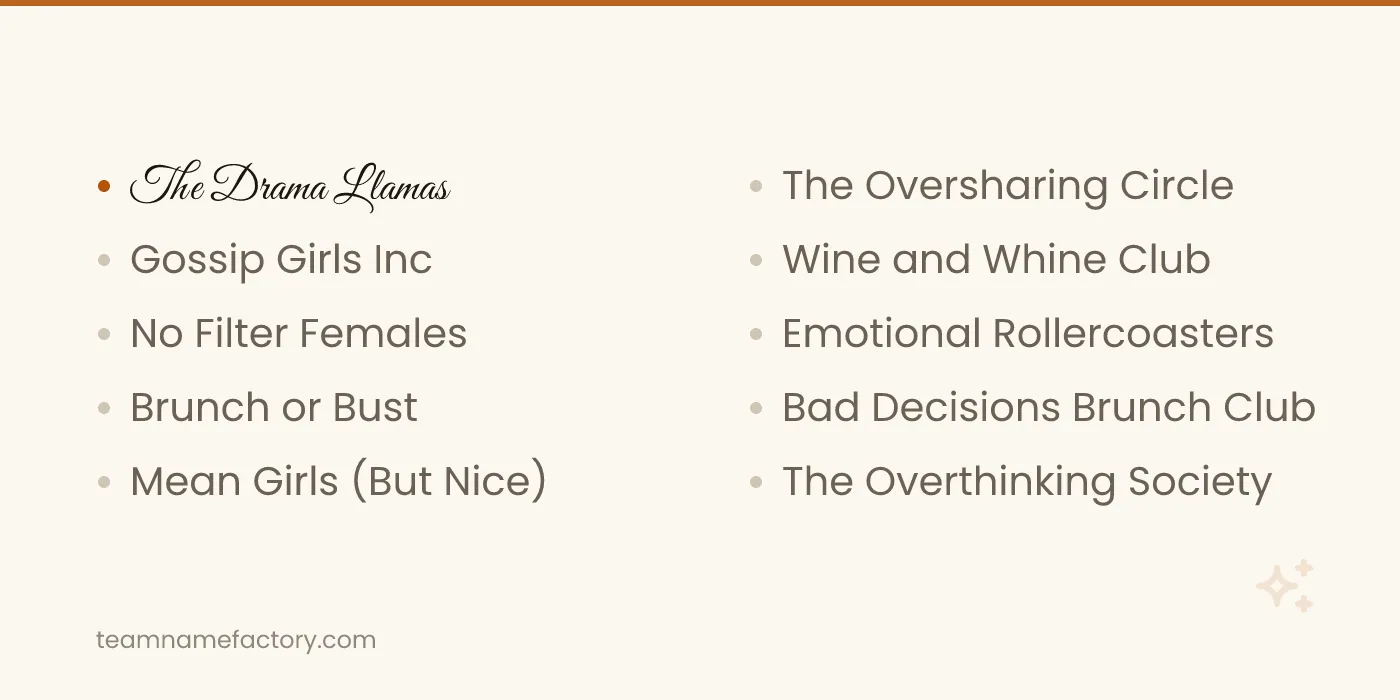 Funny Girl Group Names — girl group names ideas from teamnamefactory.com