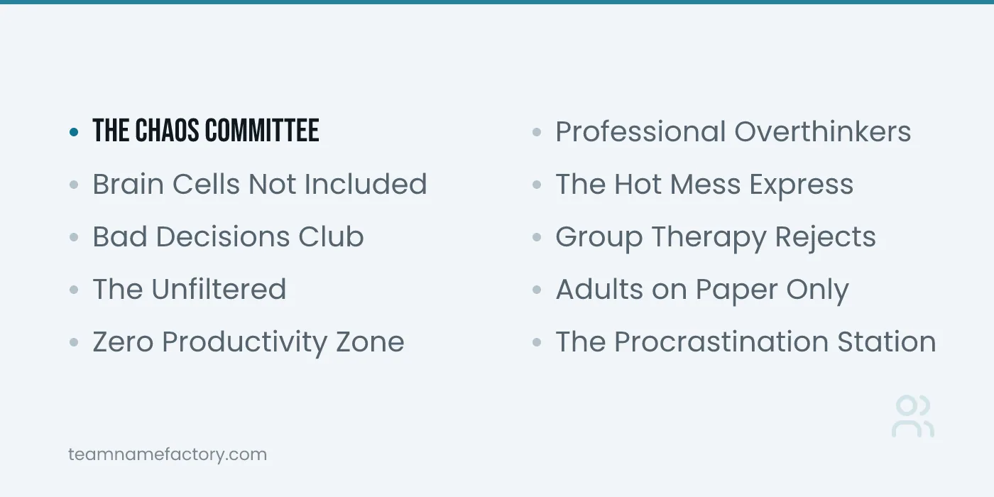 Funny Group Names for Friends — group names for friends ideas from teamnamefactory.com