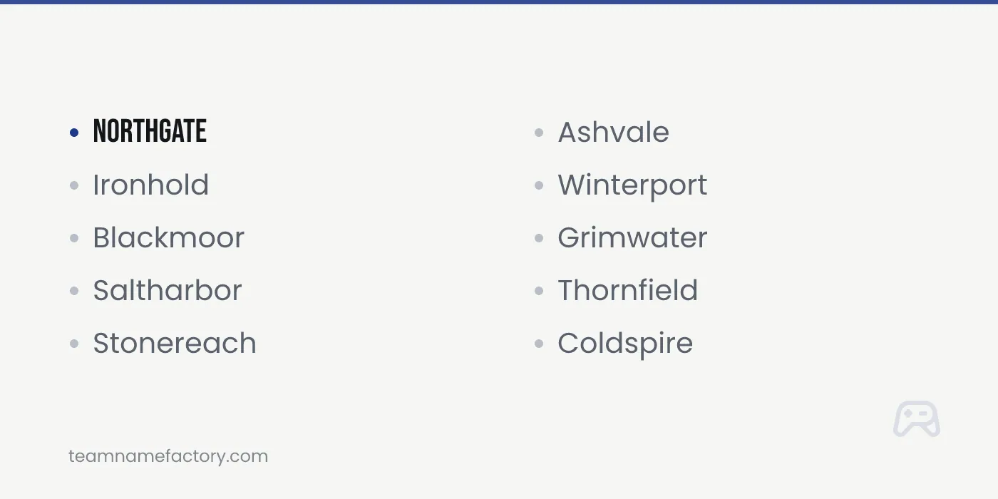 Guild Names Based on Places — guild names ideas from teamnamefactory.com