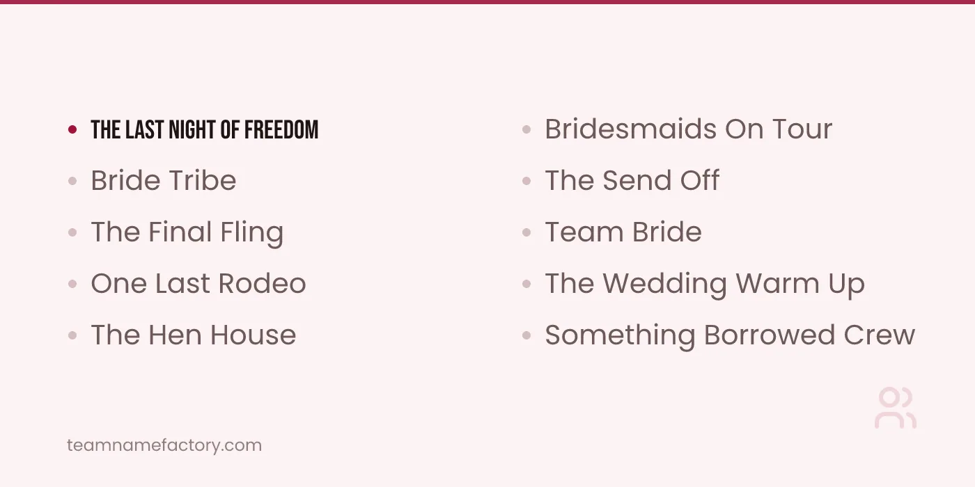 Hen Do and Stag Party Names — party names ideas from teamnamefactory.com