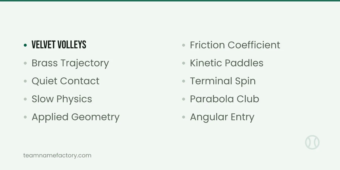 Unique Pickleball Team Names — pickleball team names ideas from teamnamefactory.com