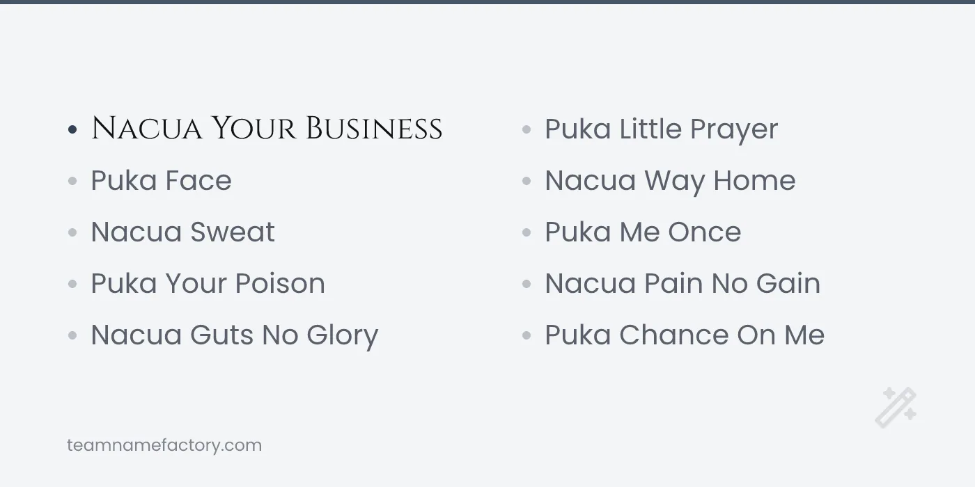 Clever Puka Nacua Puns Worth Stealing — puka nacua fantasy team names ideas from teamnamefactory.com