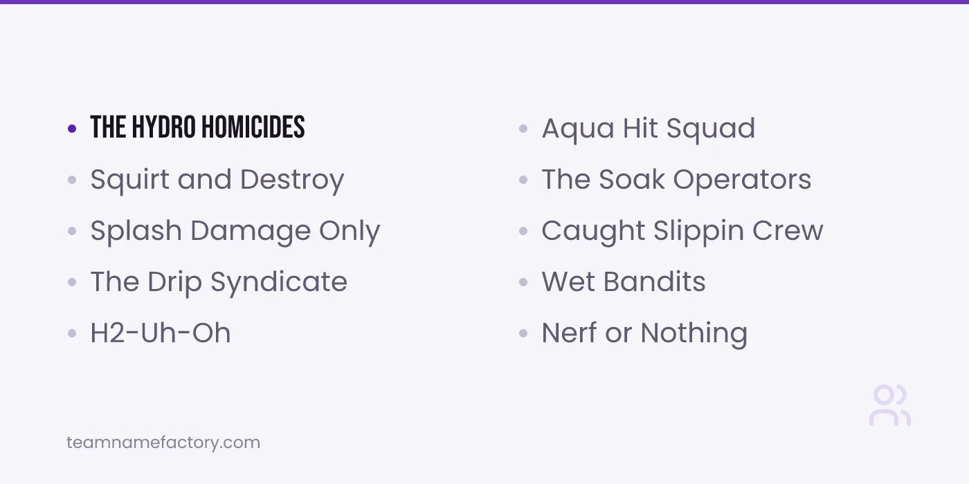 Funny Senior Assassin Team Names — senior assassin team names ideas from teamnamefactory.com