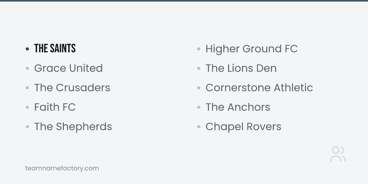 Youth Group Names for Church Sports Teams — youth names ideas from teamnamefactory.com