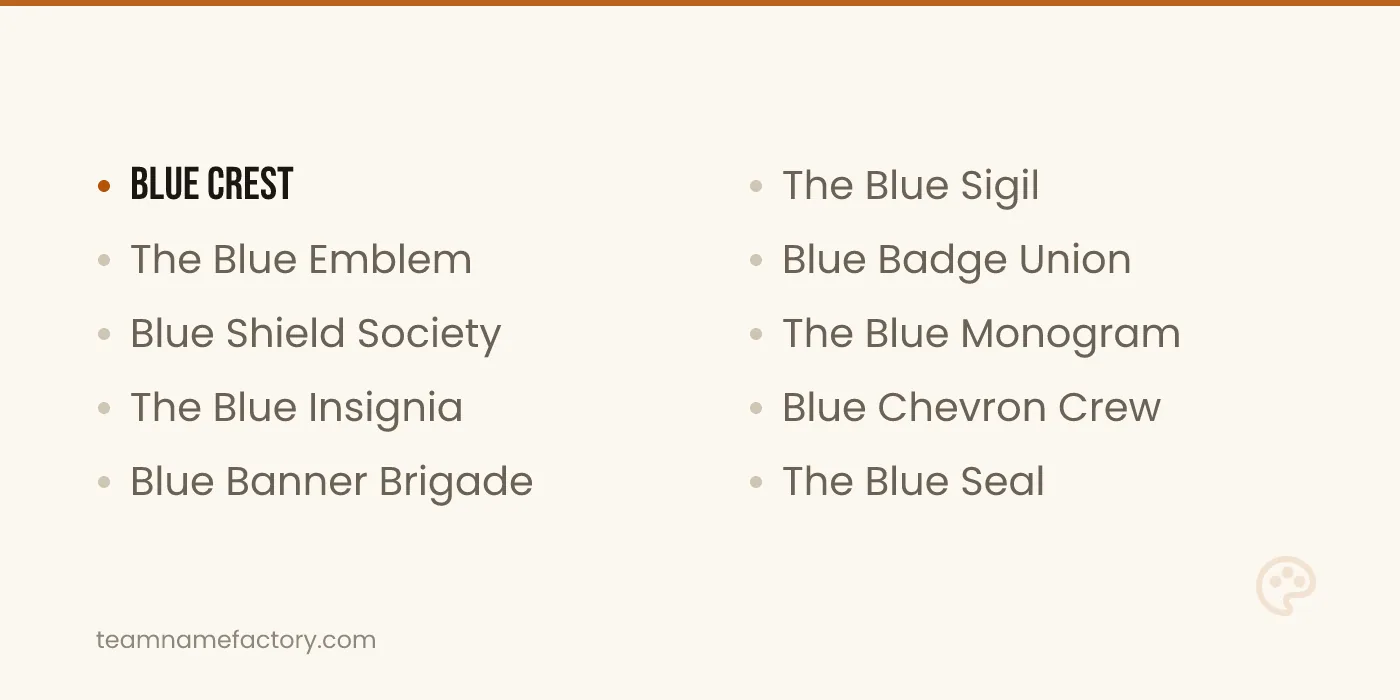 Strong Logo Blue Team Names for Jerseys and Banners — blue team names ideas from teamnamefactory.com