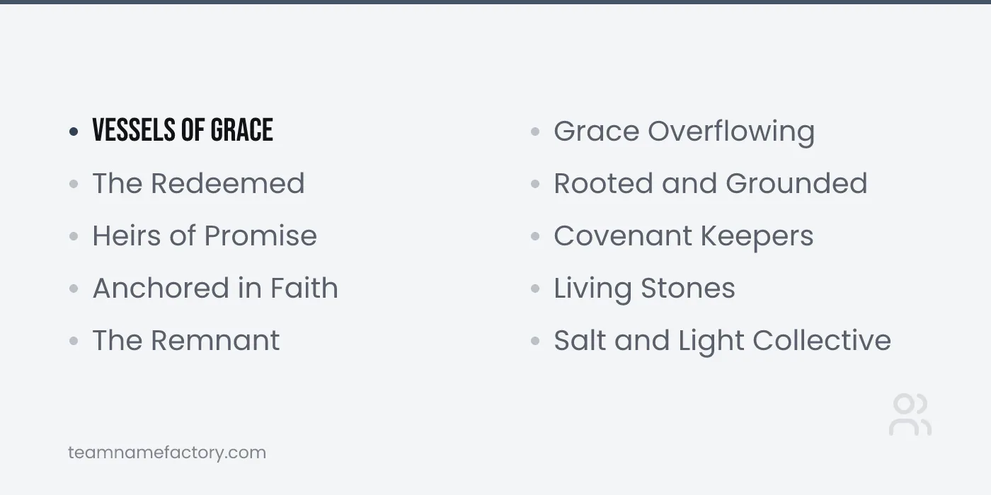 Inspirational Christian Group Names — christian group names ideas from teamnamefactory.com