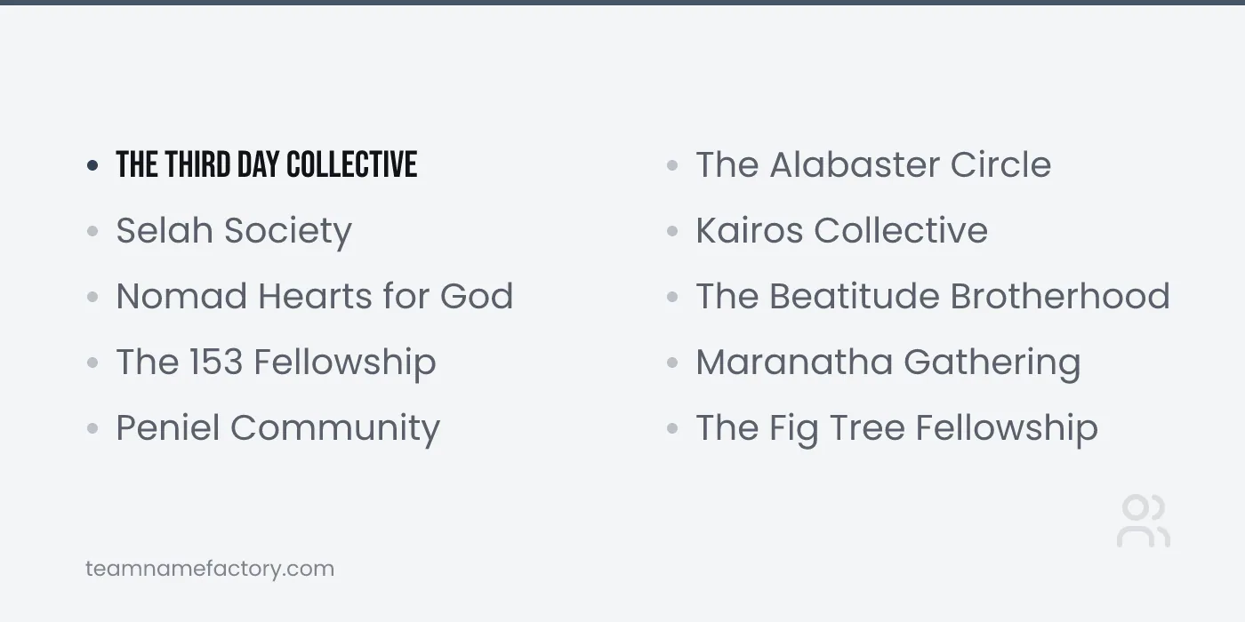 Unique and Creative Christian Group Names — christian group names ideas from teamnamefactory.com