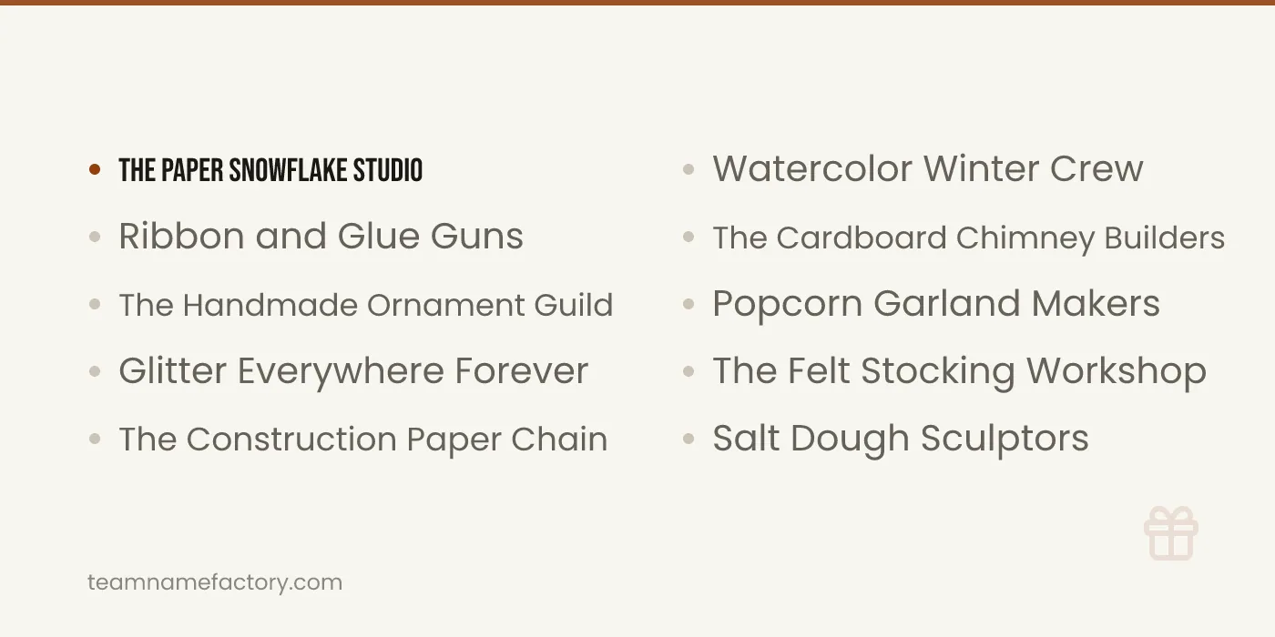 Creative Christmas Team Names — christmas team names ideas from teamnamefactory.com