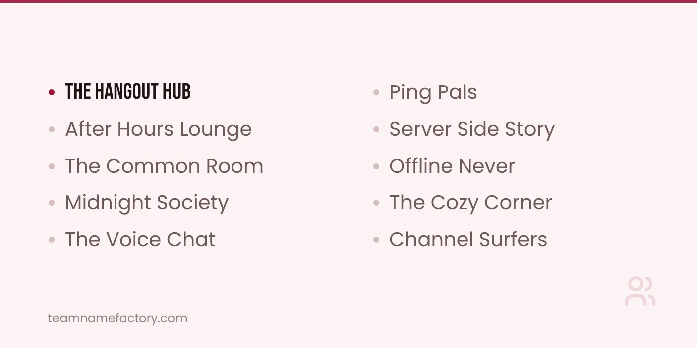 Discord Server Names Ideas — discord server names ideas from teamnamefactory.com