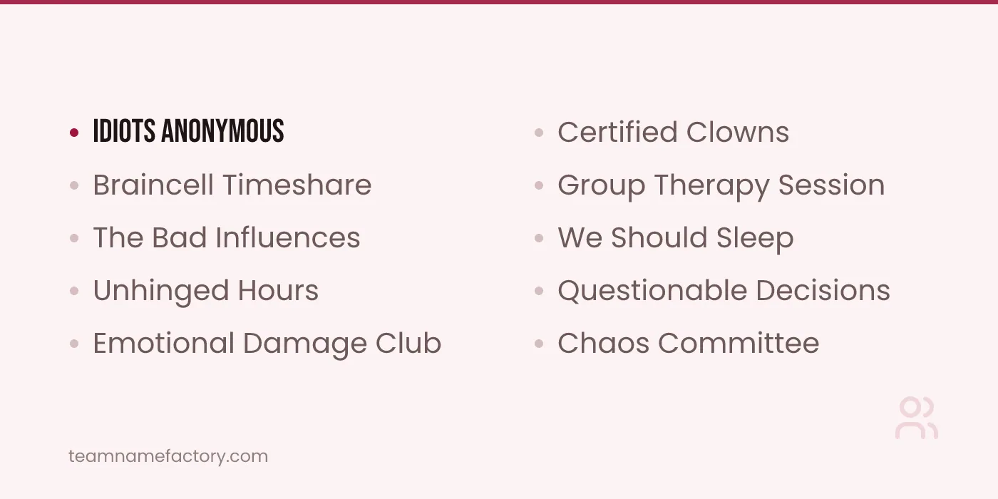 Funny Discord Server Names for Friends — discord server names ideas from teamnamefactory.com
