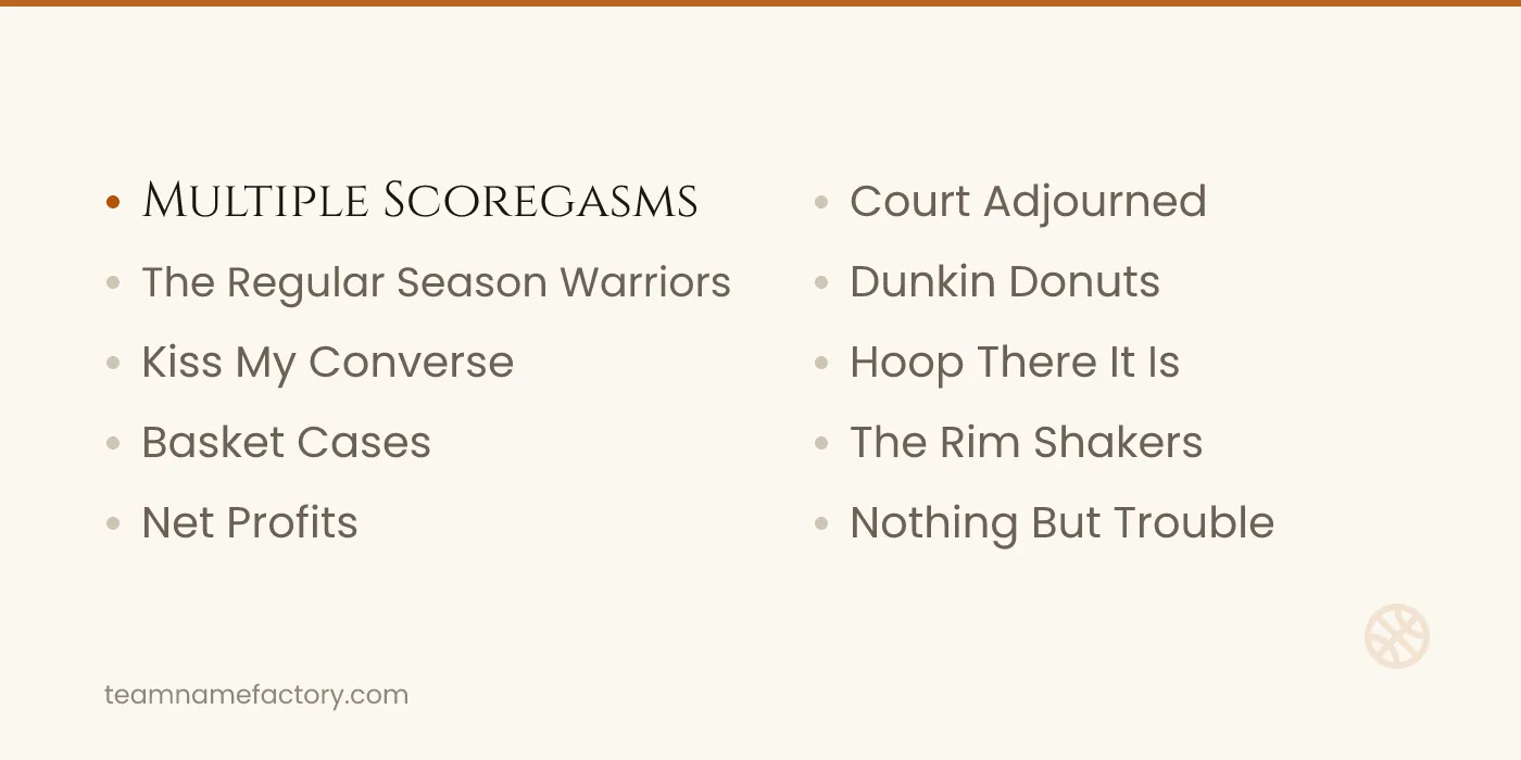 Fantasy Names Basketball Managers Reuse Every Season — fantasy basketball team names ideas from teamnamefactory.com