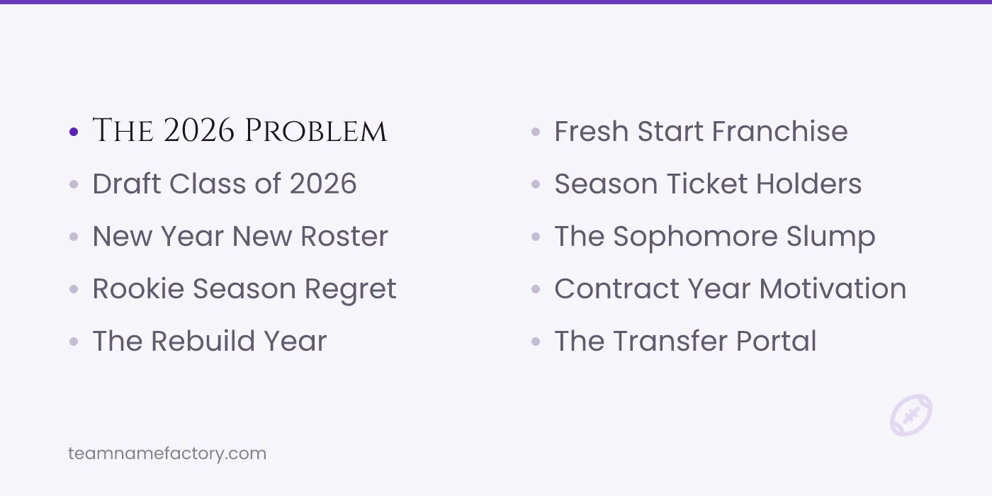 Fantasy Football Team Names for 2026 Drafts — fantasy football team names ideas from teamnamefactory.com