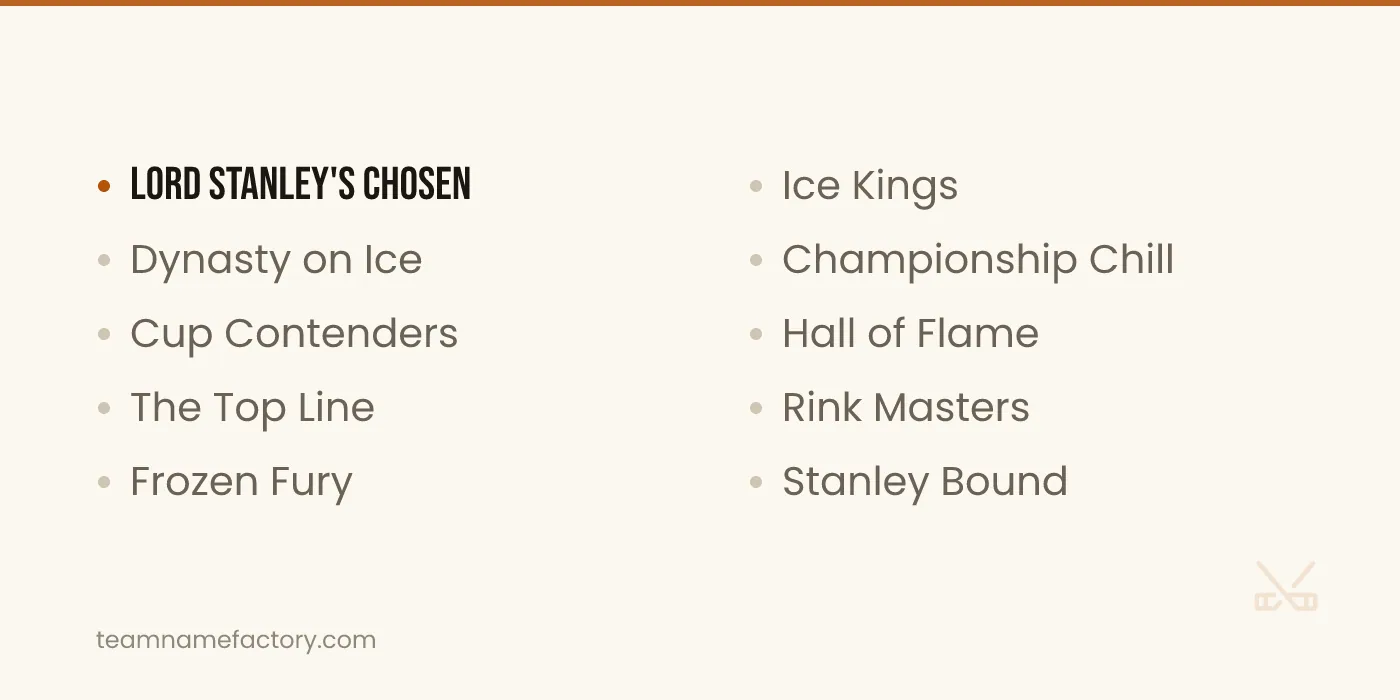 Best Fantasy Hockey Team Names — fantasy hockey team names ideas from teamnamefactory.com