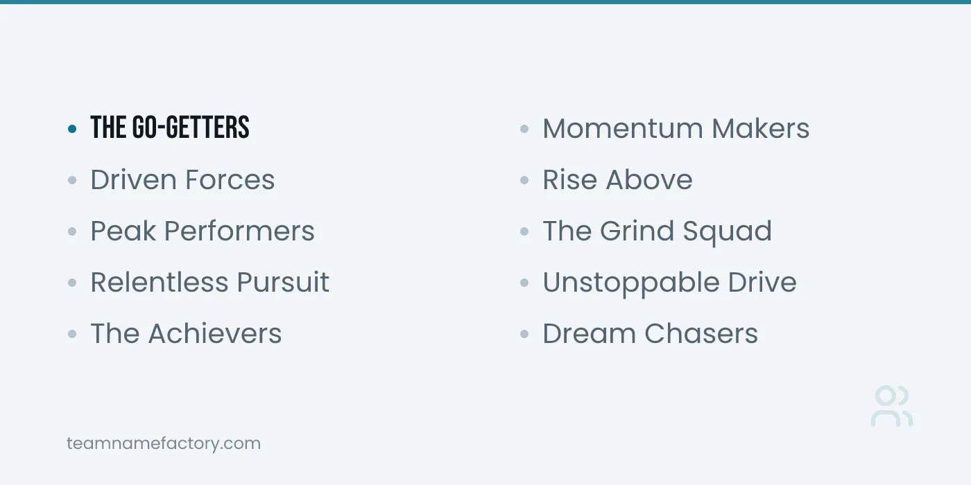 Motivational Team Names — inspiring team names ideas from teamnamefactory.com