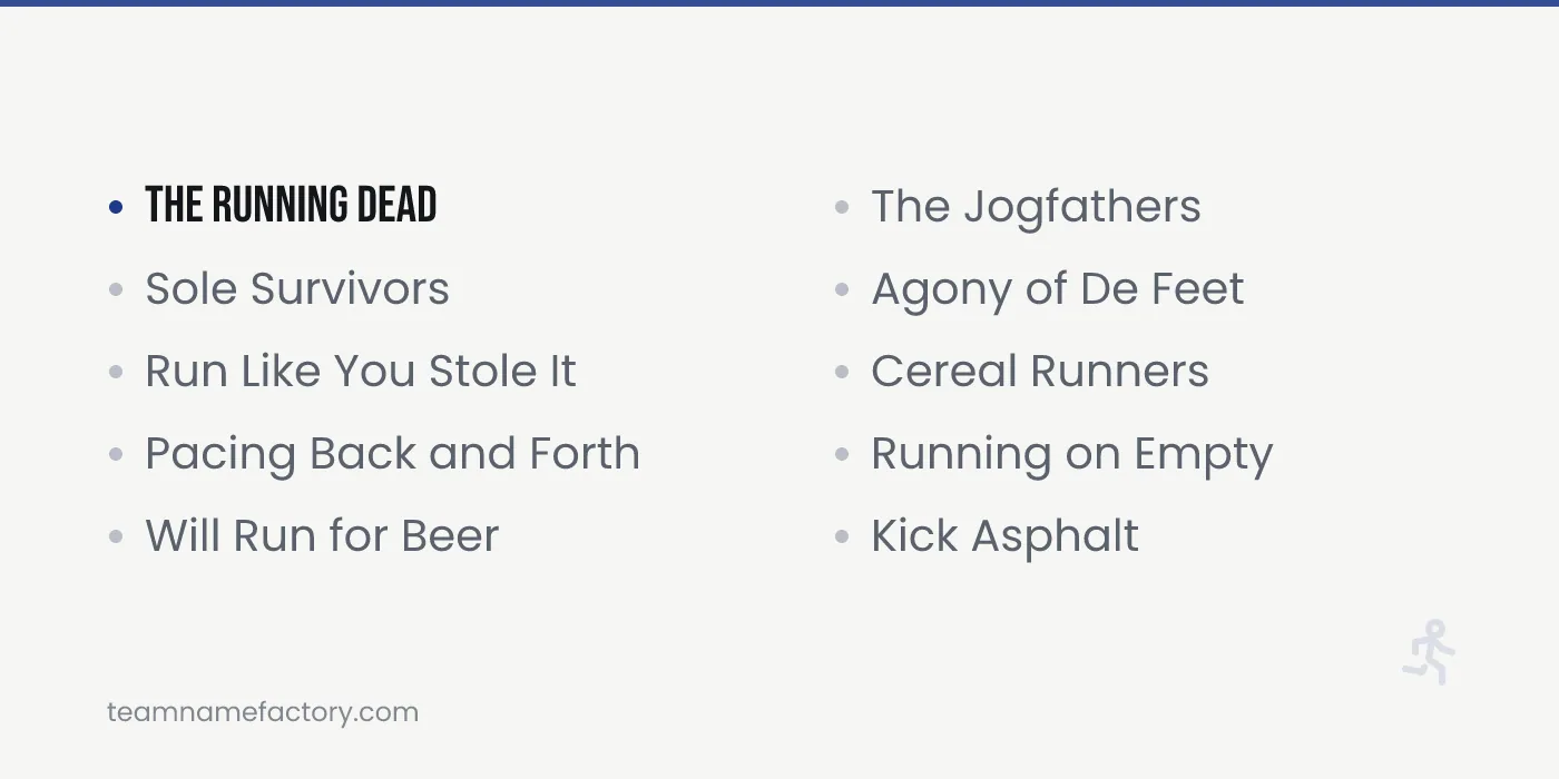 Funny Running Team Names — running team names ideas from teamnamefactory.com
