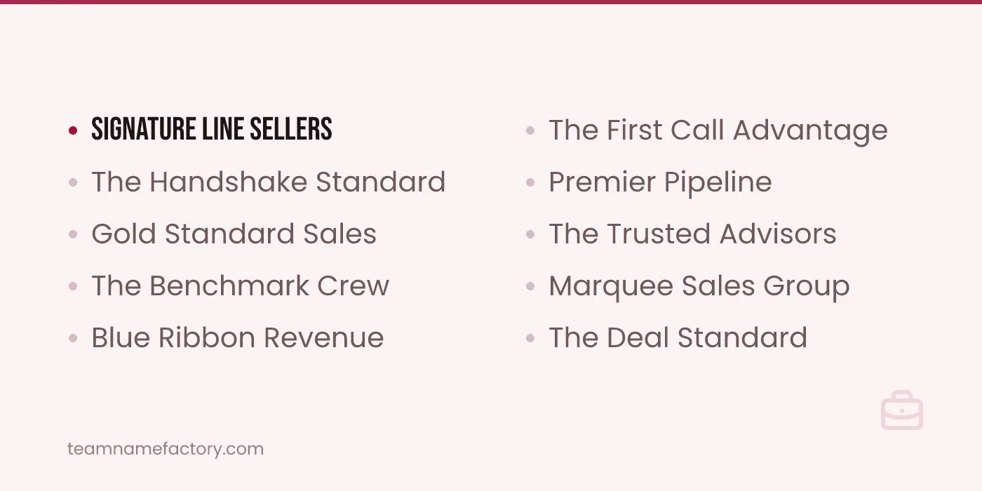 The Best Sales Team Names Worth Copying — sales team names ideas from teamnamefactory.com