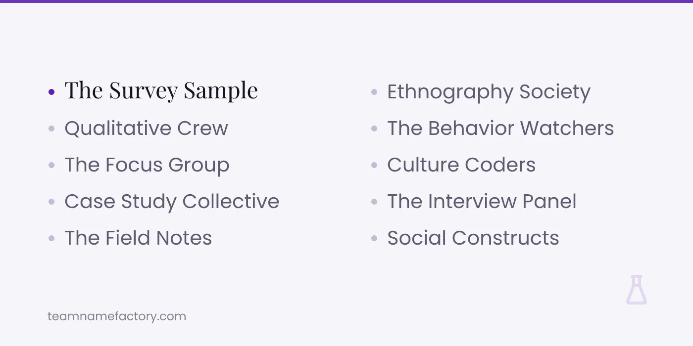 Social Science Group Names — science group names ideas from teamnamefactory.com