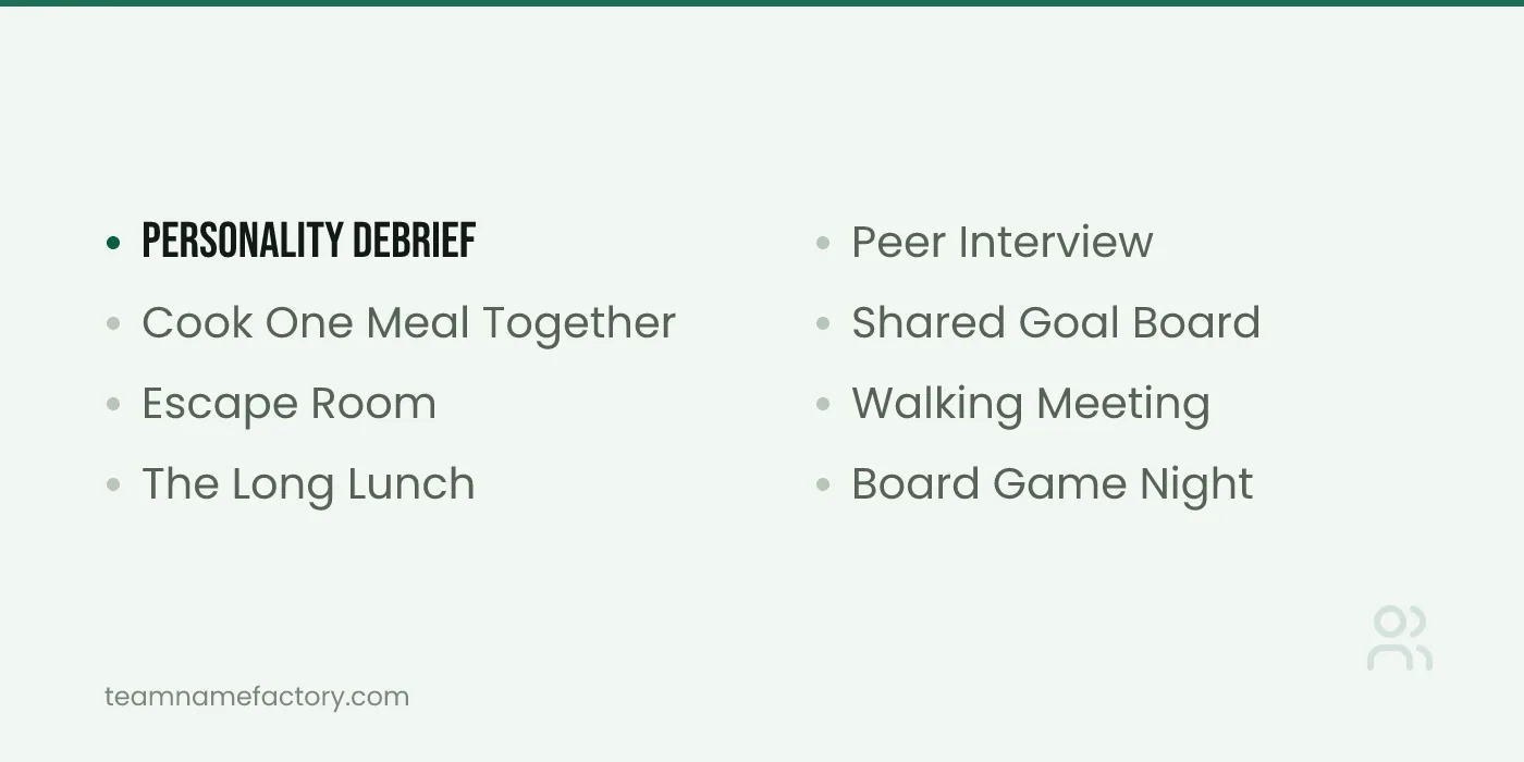 Team Building Activities for Small Groups — team building activities ideas from teamnamefactory.com