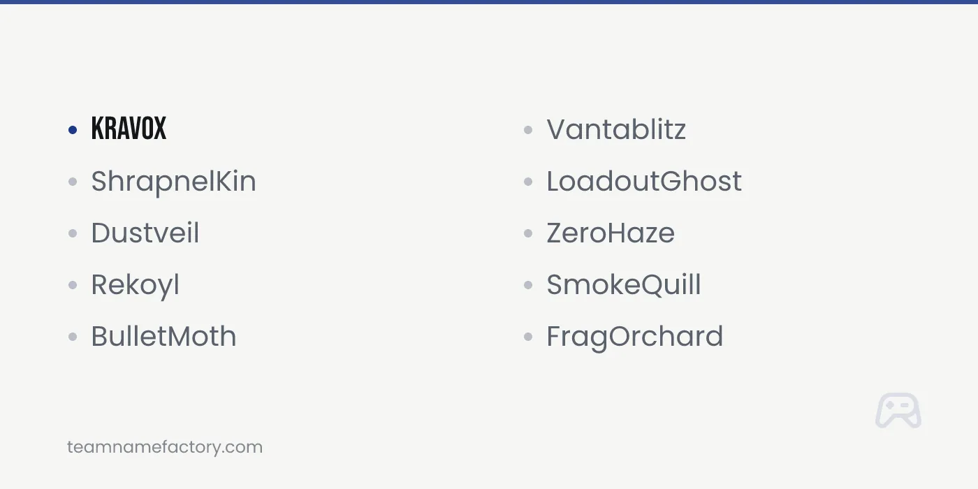 Unique Gaming Names for PUBG and Free Fire Squads — unique gaming names ideas from teamnamefactory.com