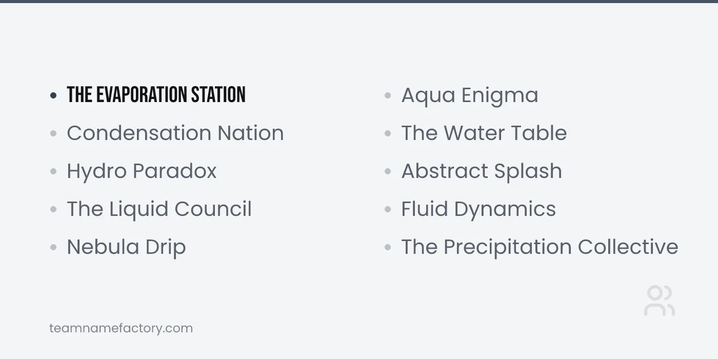 Unique Water Wars Team Names — water wars team names ideas from teamnamefactory.com