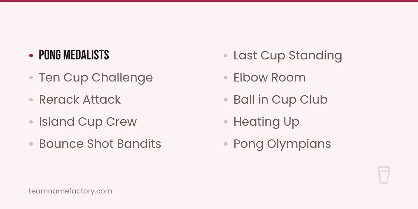 Beer Pong Names for the Big Event — beer olympics ideas from teamnamefactory.com