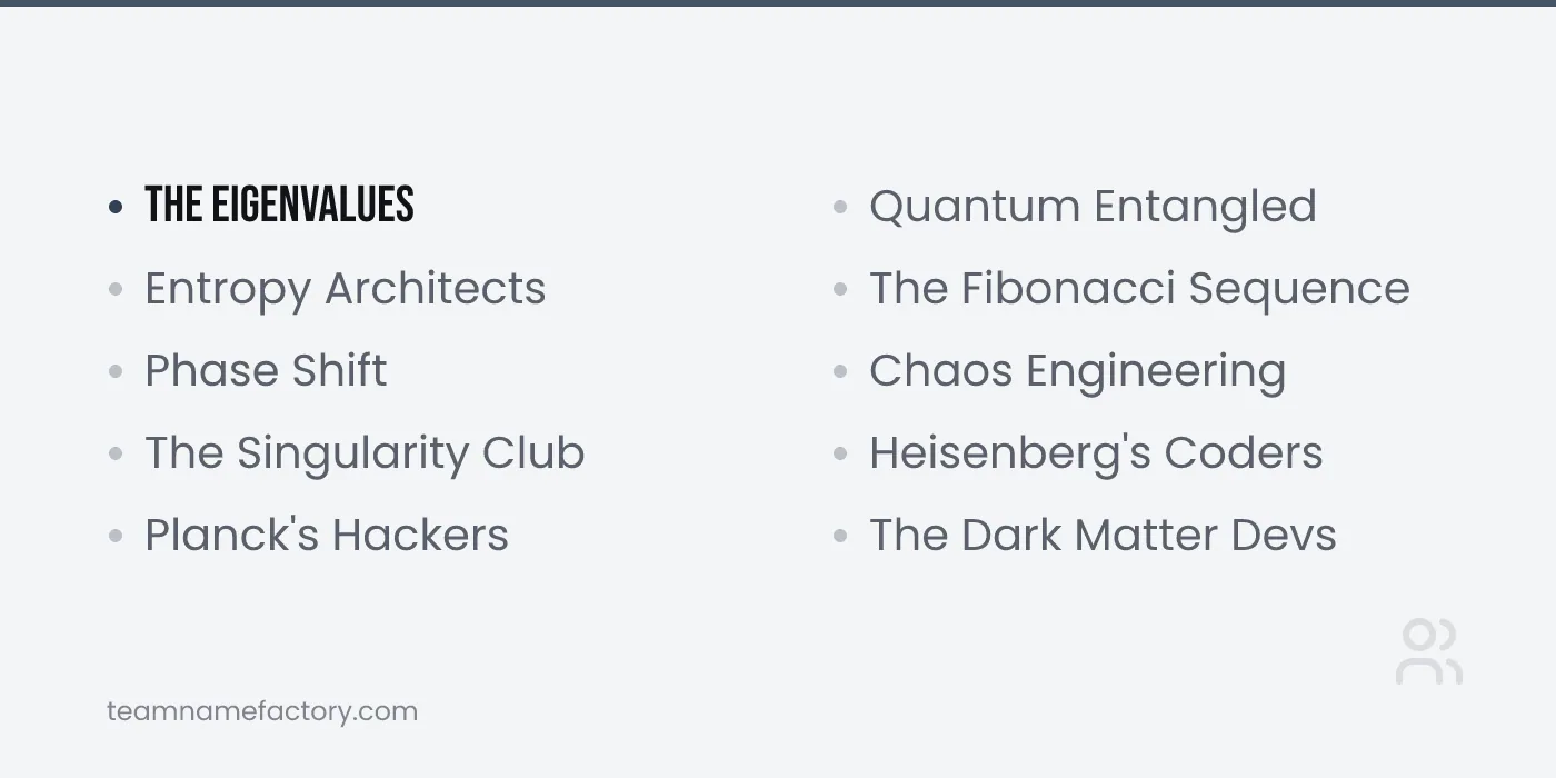 Unique and Creative Hackathon Team Names — hackathon team names ideas from teamnamefactory.com