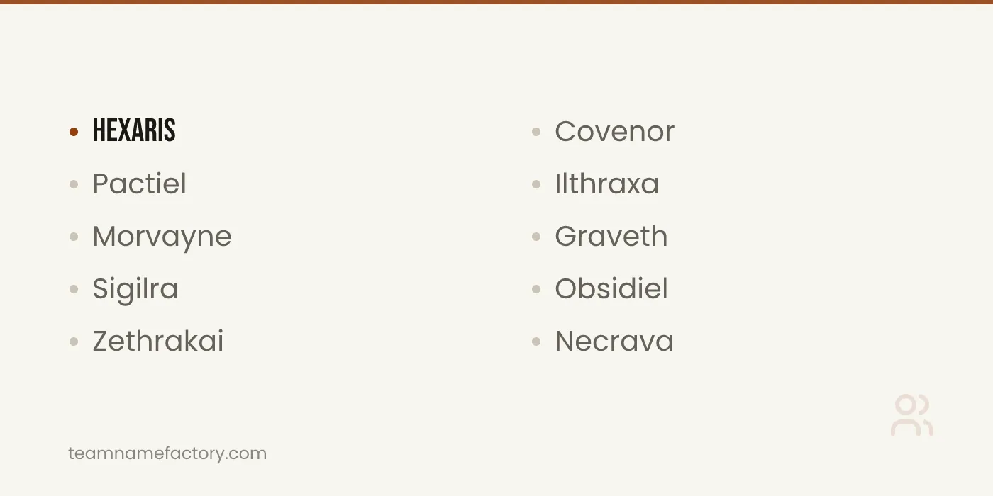 Tiefling Names for Warlocks — tiefling names ideas from teamnamefactory.com