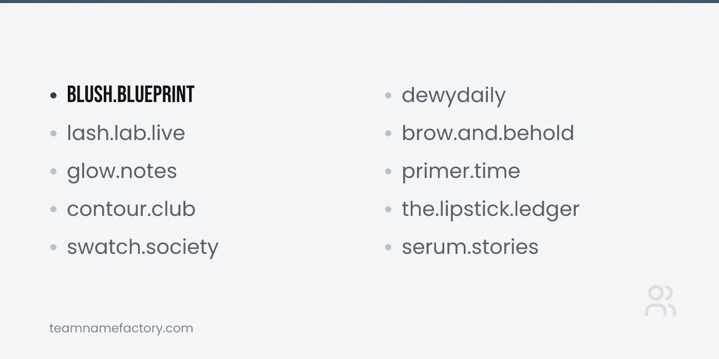 Beauty Creator Handles — tiktok username ideas ideas from teamnamefactory.com